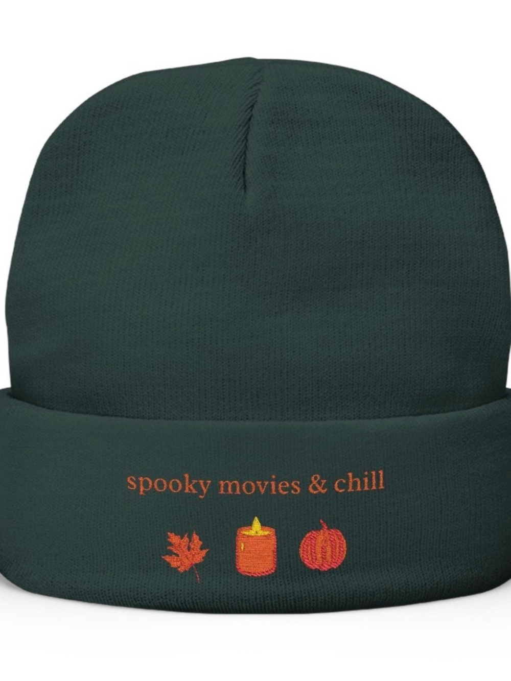 Spooky Movies & Chill Embroidered Beanie